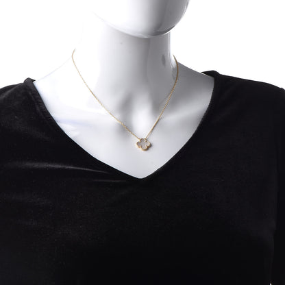 Van Cleef & Arpels 18K Yellow Gold Mother of Pearl Vintage Alhambra Pendant Necklace 2 of 7