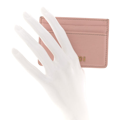 Gucci Calfskin Script Card Holder Light Pink 2 of 8
