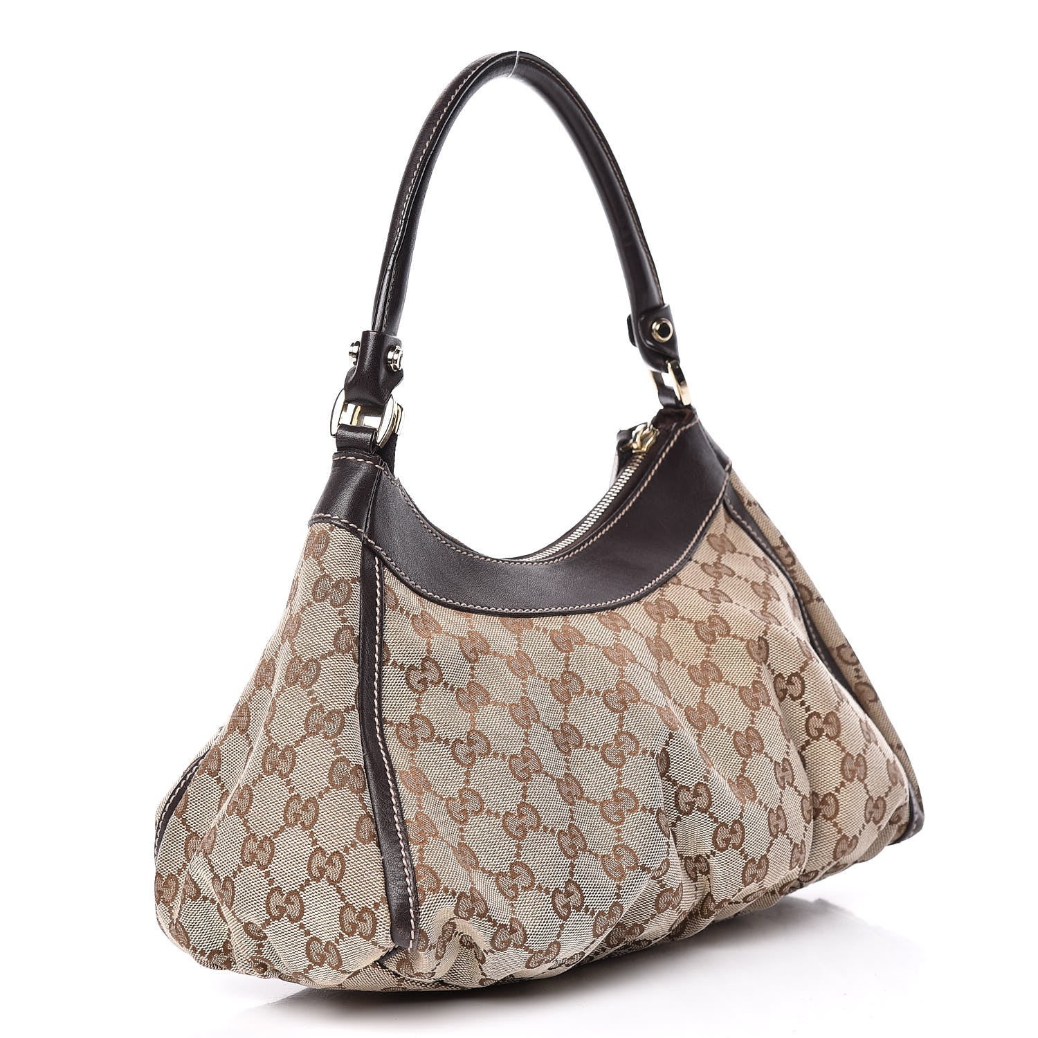 Gucci Monogram Medium D Gold Hobo Dark Brown 3 of 12