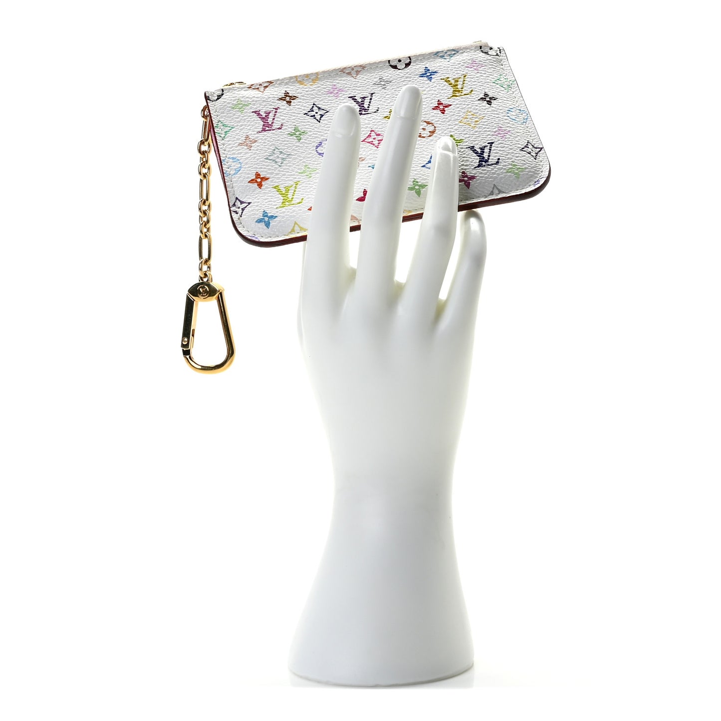 Monogram Multicolor Key Pouch White Litchi