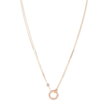 Cartier 18K Pink Gold 2 Diamond LOVE Necklace 1 of 9