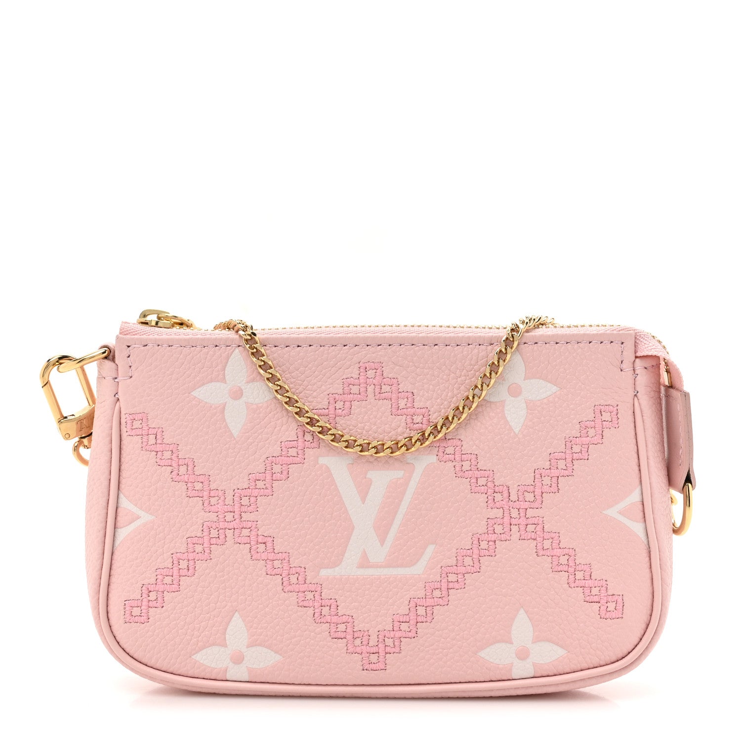 Louis Vuitton Empreinte Monogram Giant Broderies Mini Pochette Accessories Pink Creme 1 of 10
