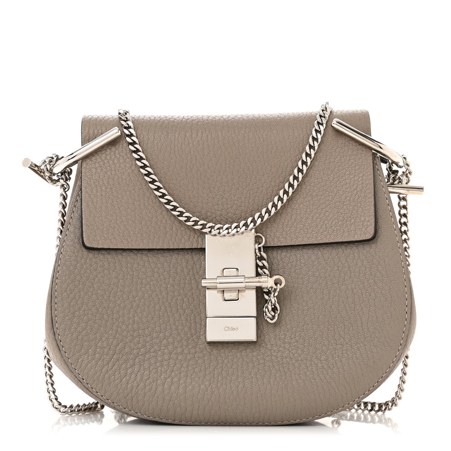 Grained Lambskin Mini Drew Shoulder Bag Motty Grey