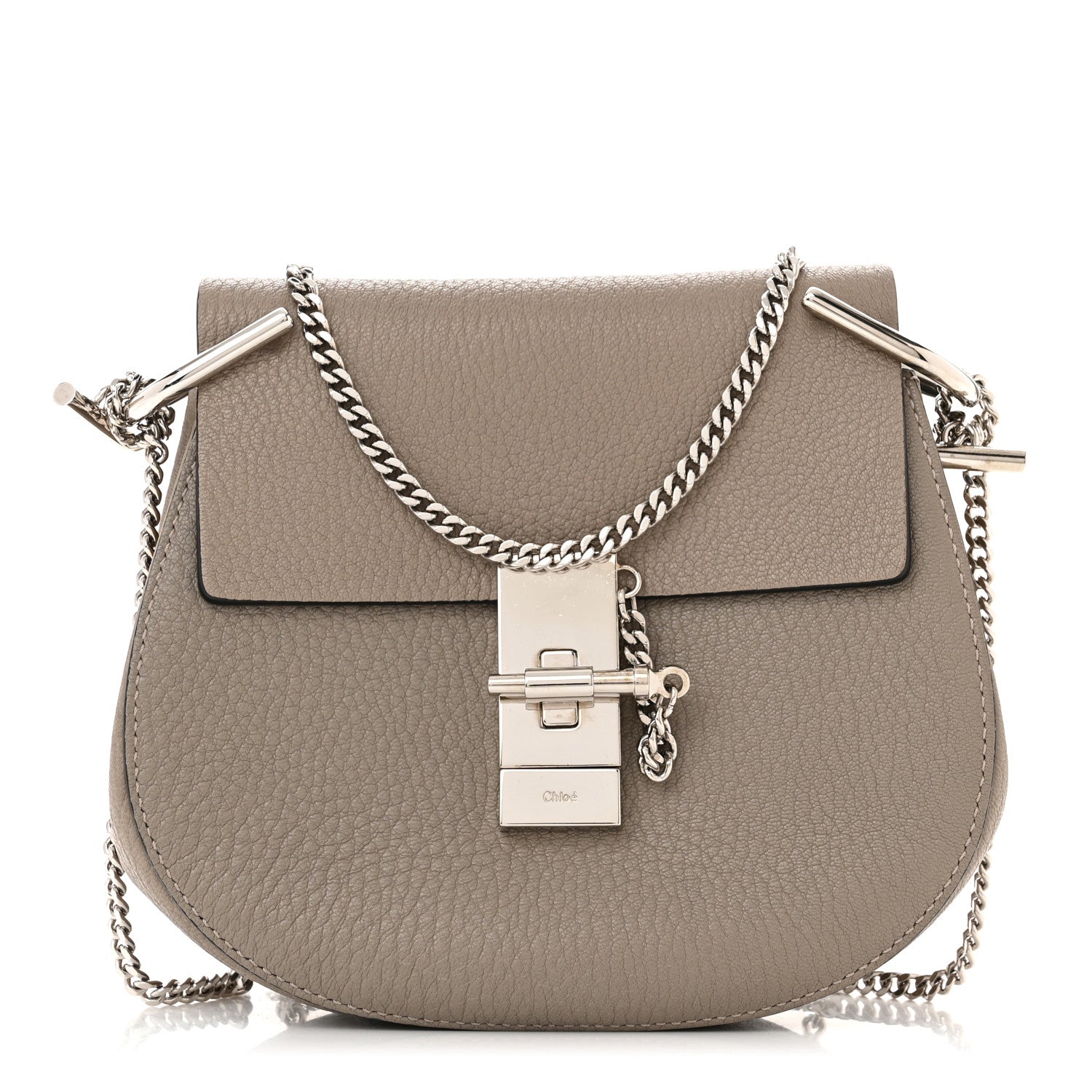 Chloe Grained Lambskin Mini Drew Shoulder Bag Motty Grey 1 of 10