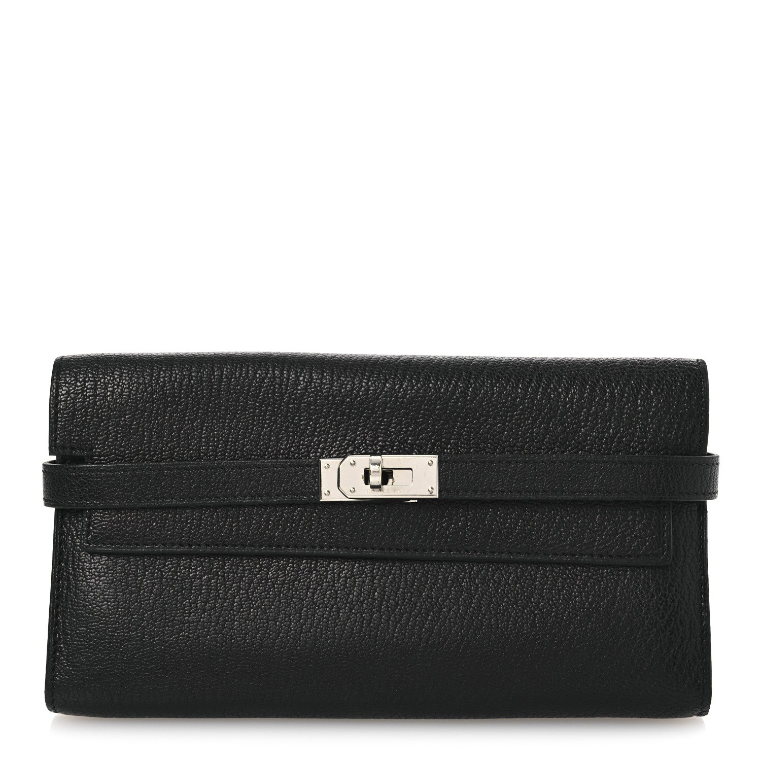 Hermes Chevre Mysore Kelly Longue Wallet Black 1 of 12