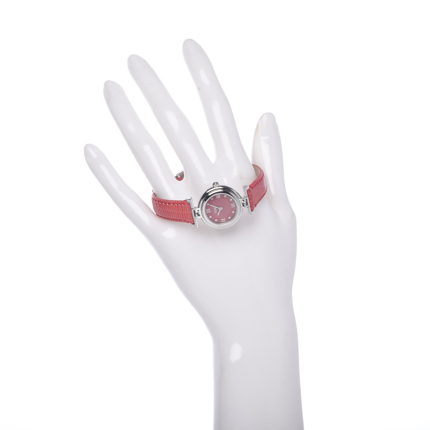 Fendi Stainless Steel Calfskin Diamond 23mm Moda Quartz Watch Red 2 of 8