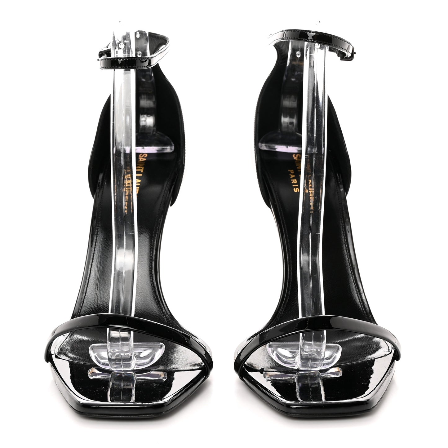 Patent Calfskin Opyum 110 Sandals 40 Black Gold