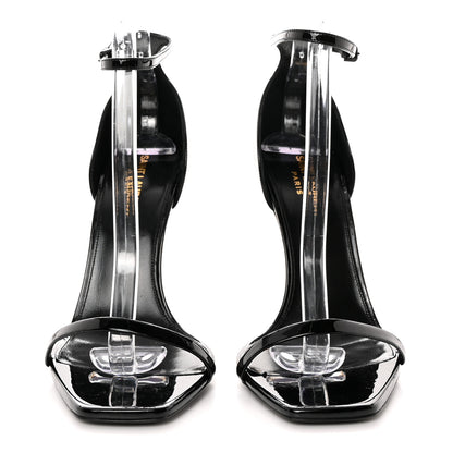 Saint Laurent Patent Calfskin Opyum 110 Sandals 40 Black Gold 2 of 10