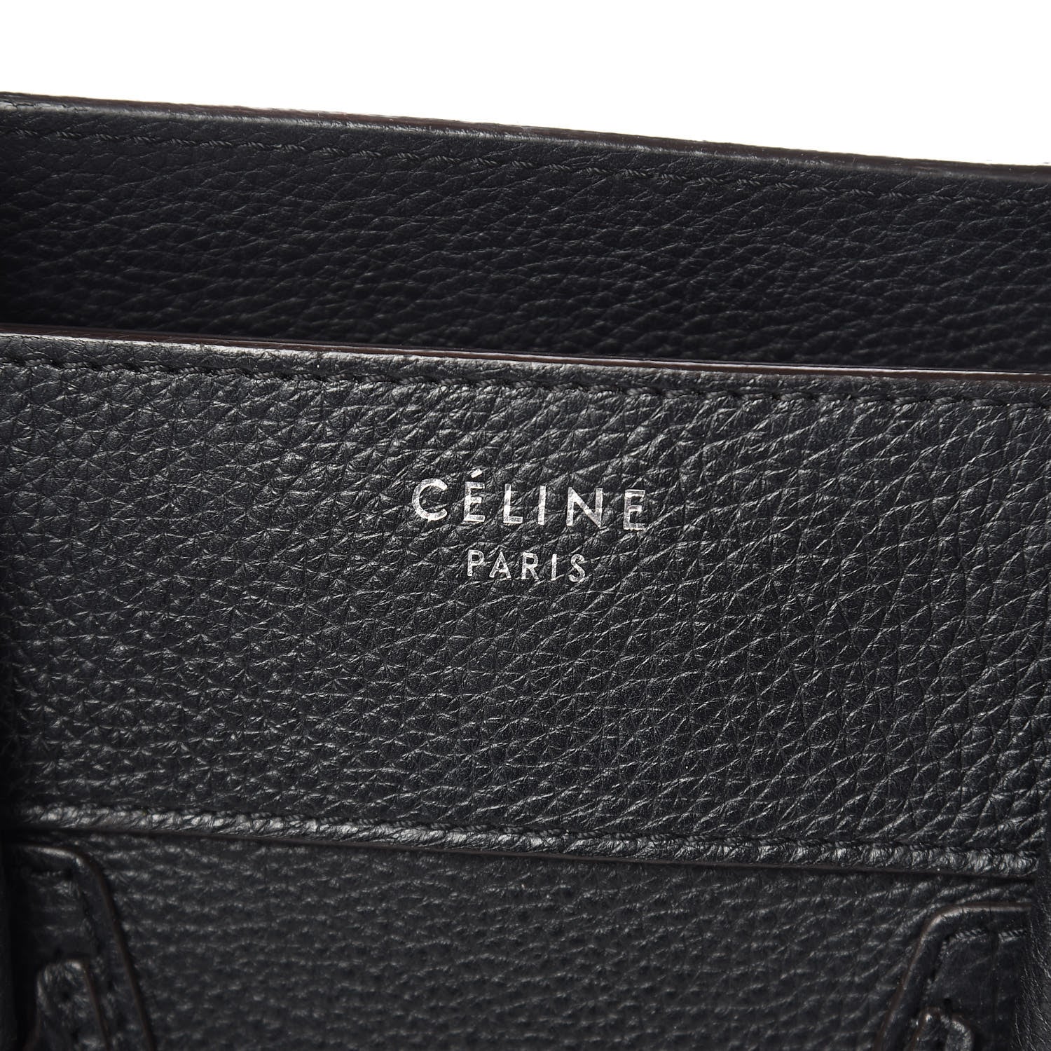 Celine Drummed Calfskin Mini Luggage Black 6 of 15
