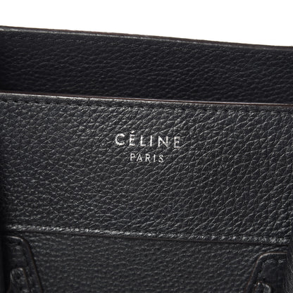 Celine Drummed Calfskin Mini Luggage Black 6 of 15