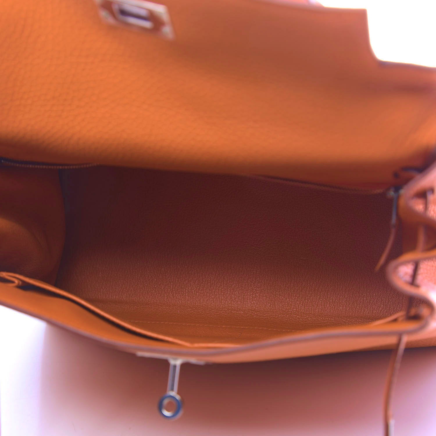 Hermes Taurillon Clemence Kelly Retourne 28 Orange 5 of 11