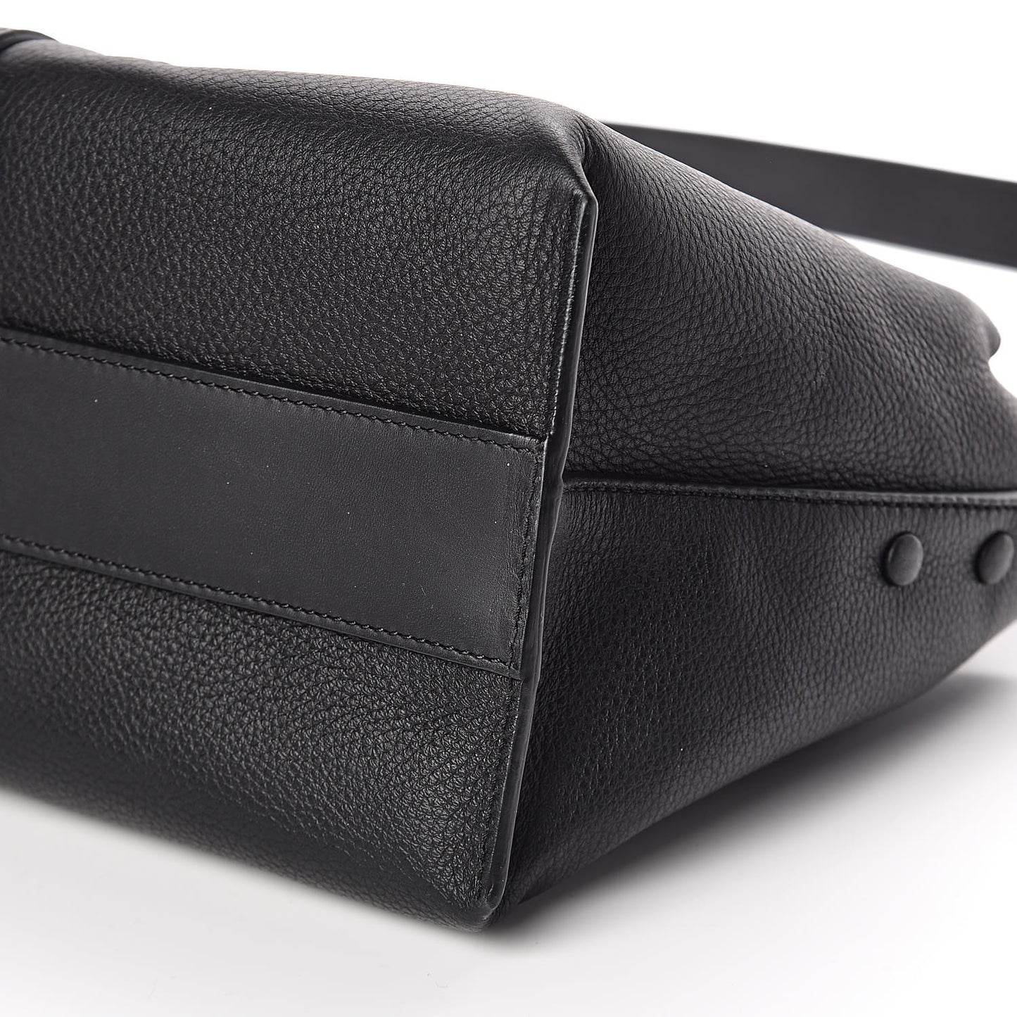 Grained Calfskin Medium Cate Satchel Black
