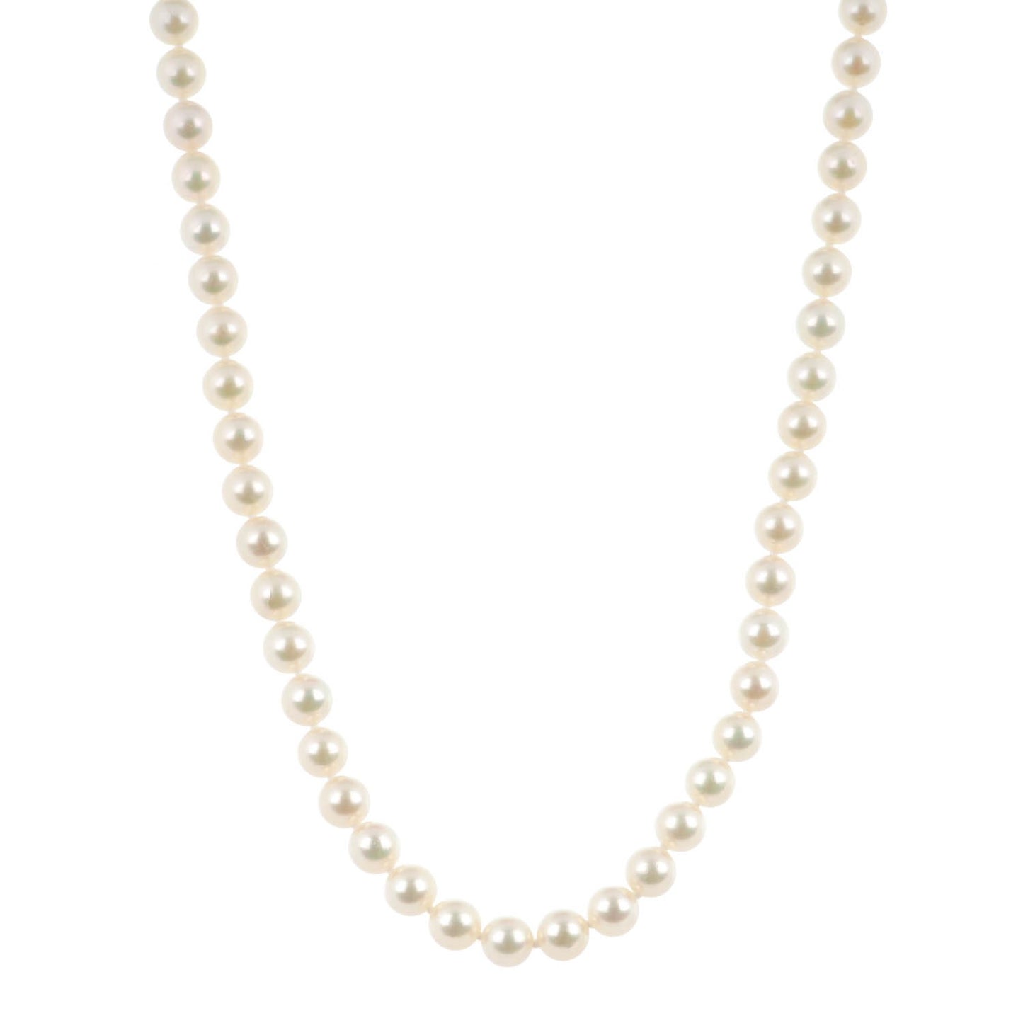 18K Yellow Gold Akoya Pearl 6.5-7mm Strand Necklace 18"