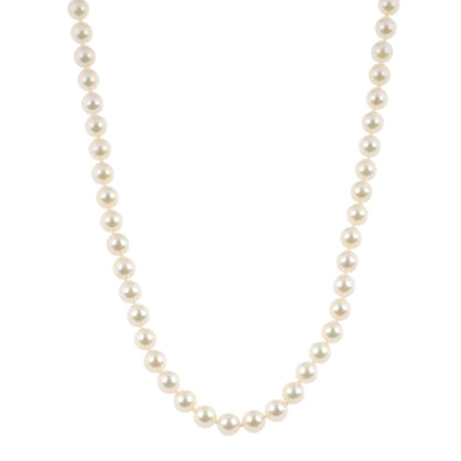 Mikimoto 18K Yellow Gold Akoya Pearl 6.5-7mm Strand Necklace 18" 1 of 4