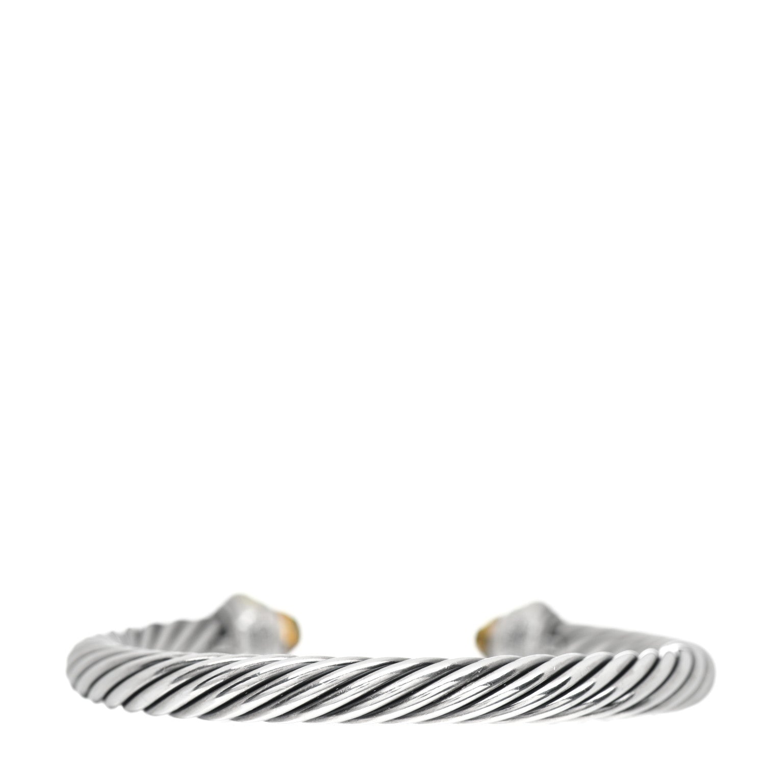 David Yurman Sterling Silver 14K Yellow Gold Citrine 7mm Cable Classics Bracelet 3 of 4
