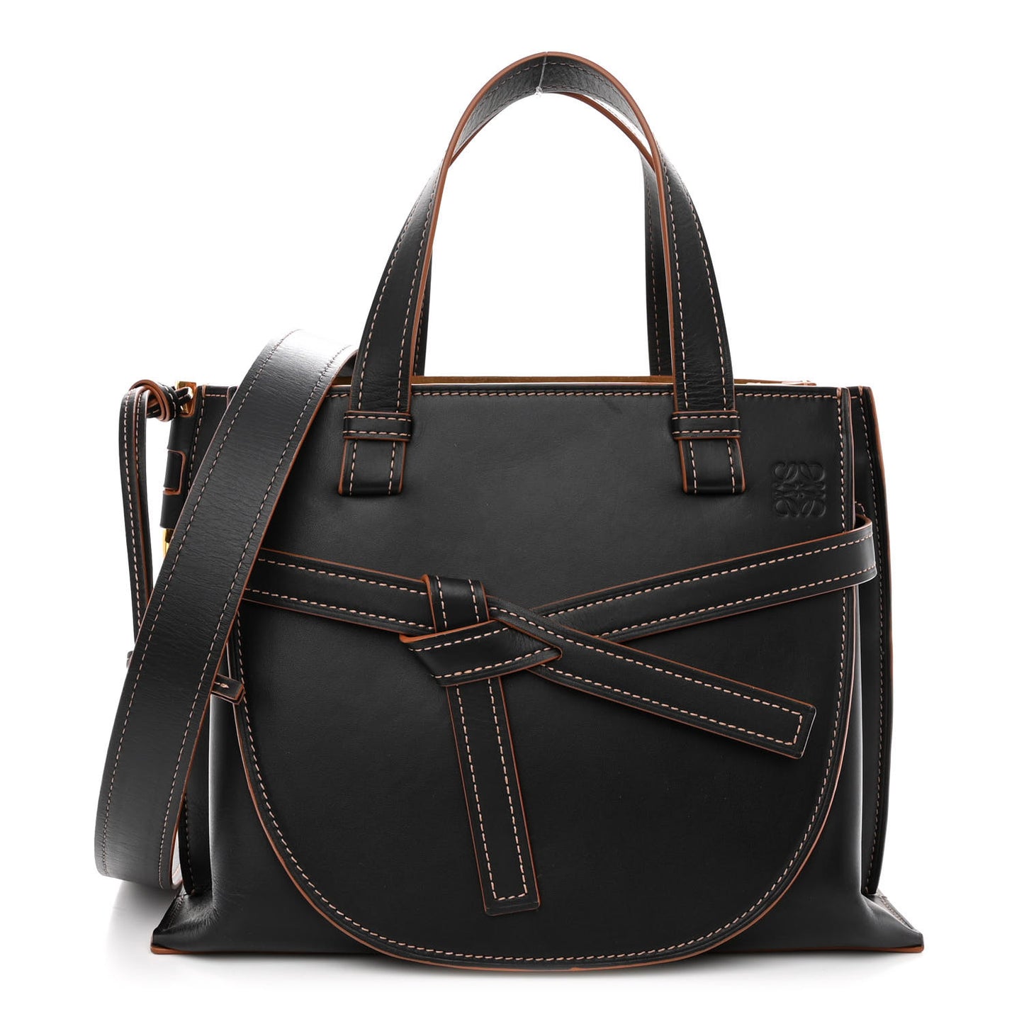 Calfskin Medium Gate Tote Black