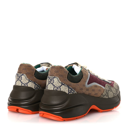 Gucci GG Supreme Monogram Mix Monogram Womens Rhyton Sneakers 36.5 Bordeaux Beige Ebony 5 of 10