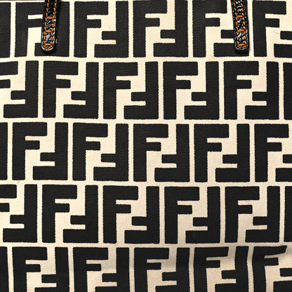 Fendi Canvas FF Roll Tote Black White 8 of 15