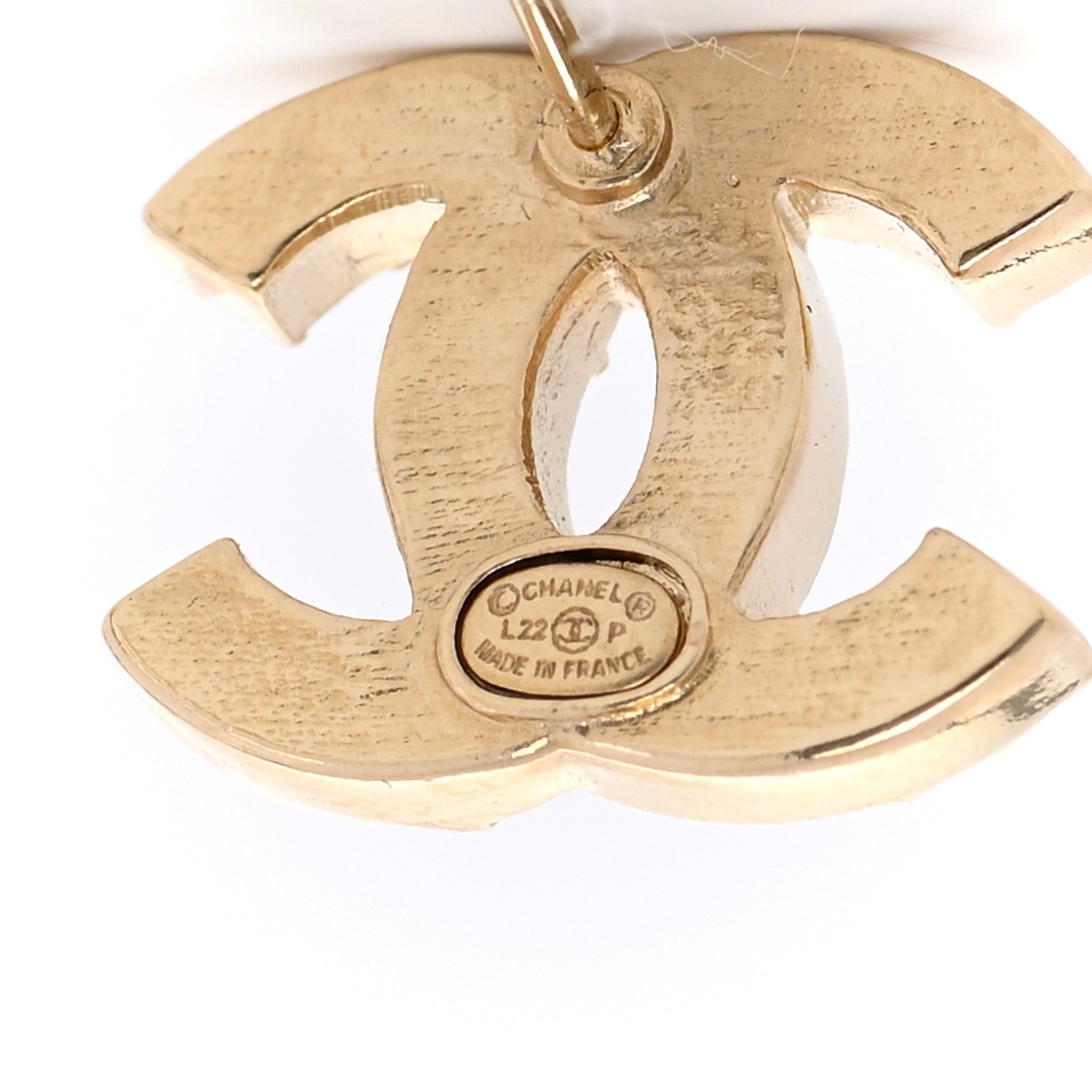 Chanel Crystal CC Earrings Gold 4 of 4