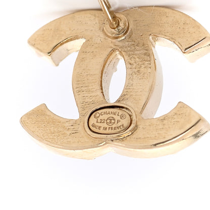 Chanel Crystal CC Earrings Gold 4 of 4