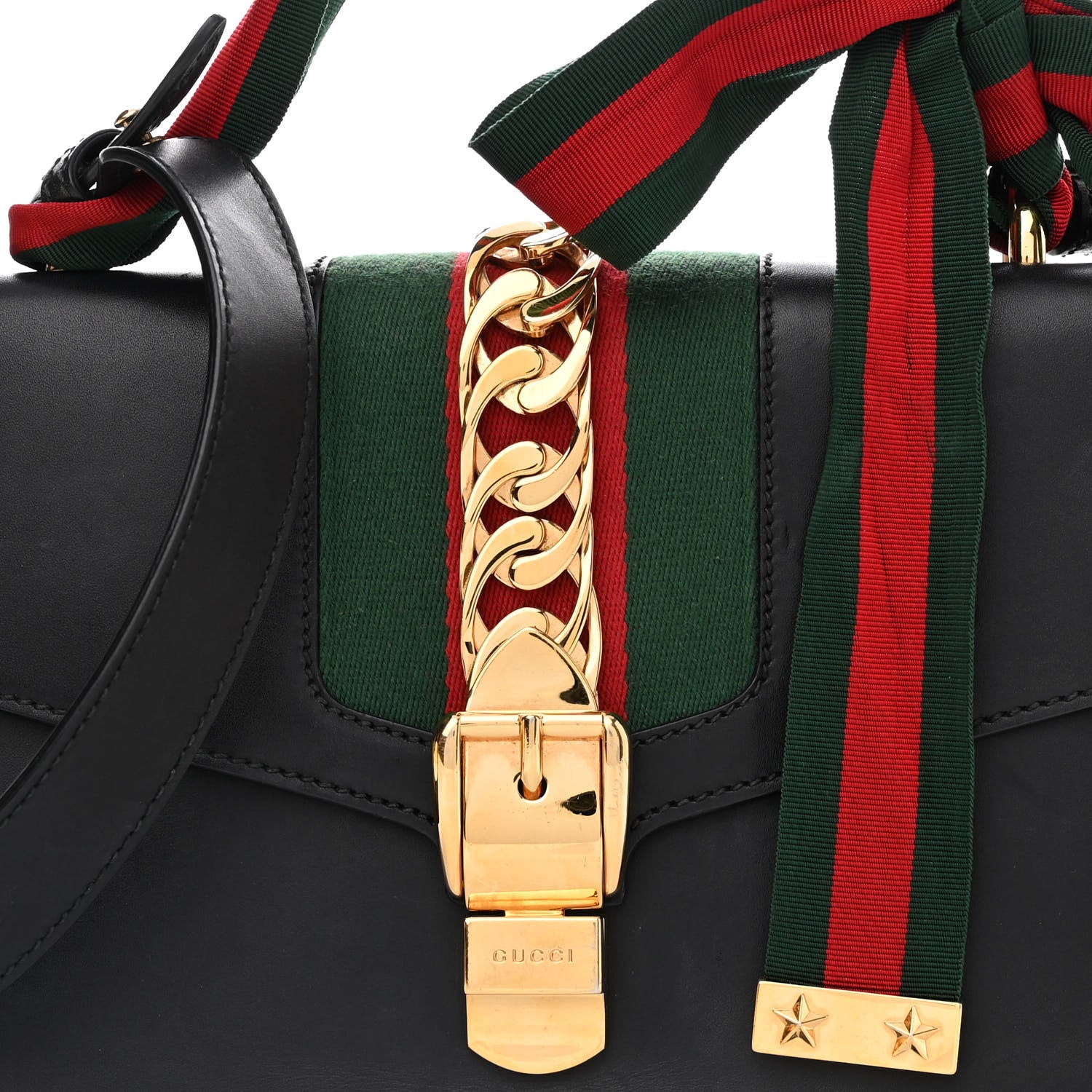 Gucci Calfskin Small Sylvie Shoulder Bag Black 8 of 14