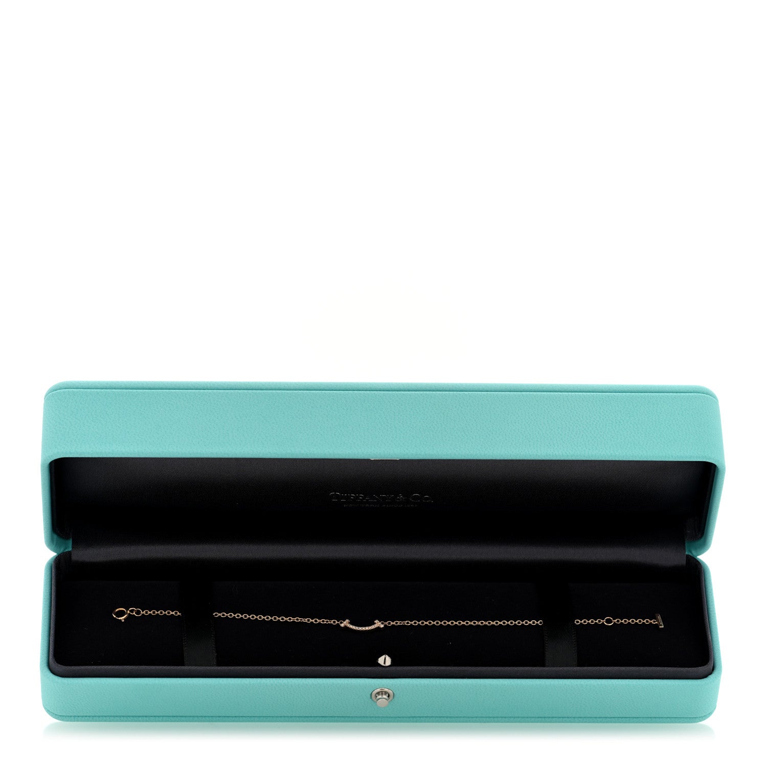 Tiffany 18K Rose Gold Diamond Mini T Smile Bracelet 4 of 4