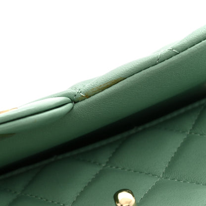 Chanel Lambskin Quilted Mini Rectangular Flap Light Green 12 of 13