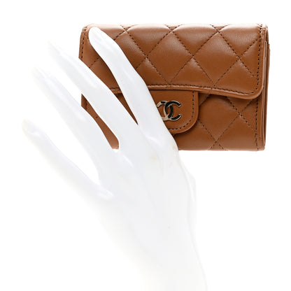 Chanel Lambskin Quilted Flap Card Holder Wallet Brown 2 of 10