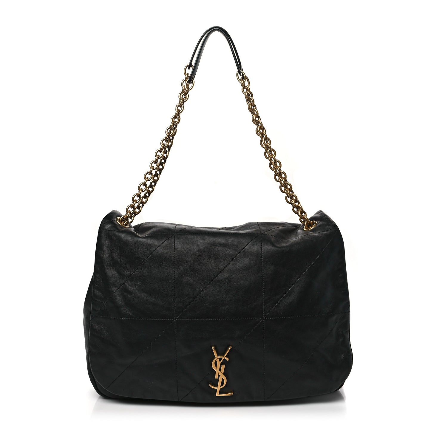 Lambskin Matelasse Monogram Large Jamie 4.3 Black