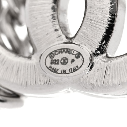 Chanel Crystal Baguette CC Chain Drop Earrings Silver Silver 4 of 4