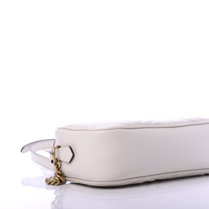 Gucci Calfskin Matelasse Small GG Marmont Chain Shoulder Bag White 6 of 12