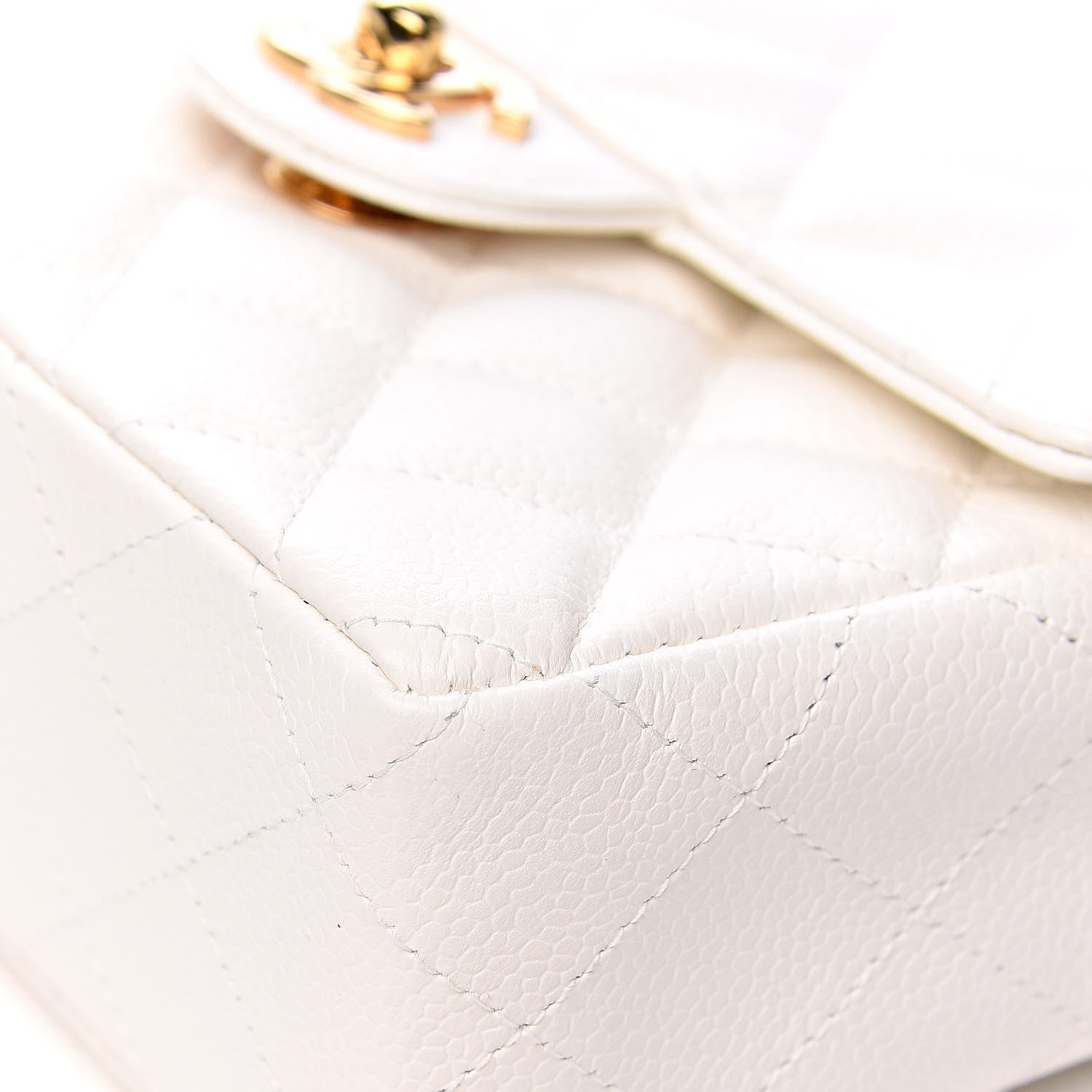 Chanel Caviar Quilted Mini Square Flap White 10 of 14