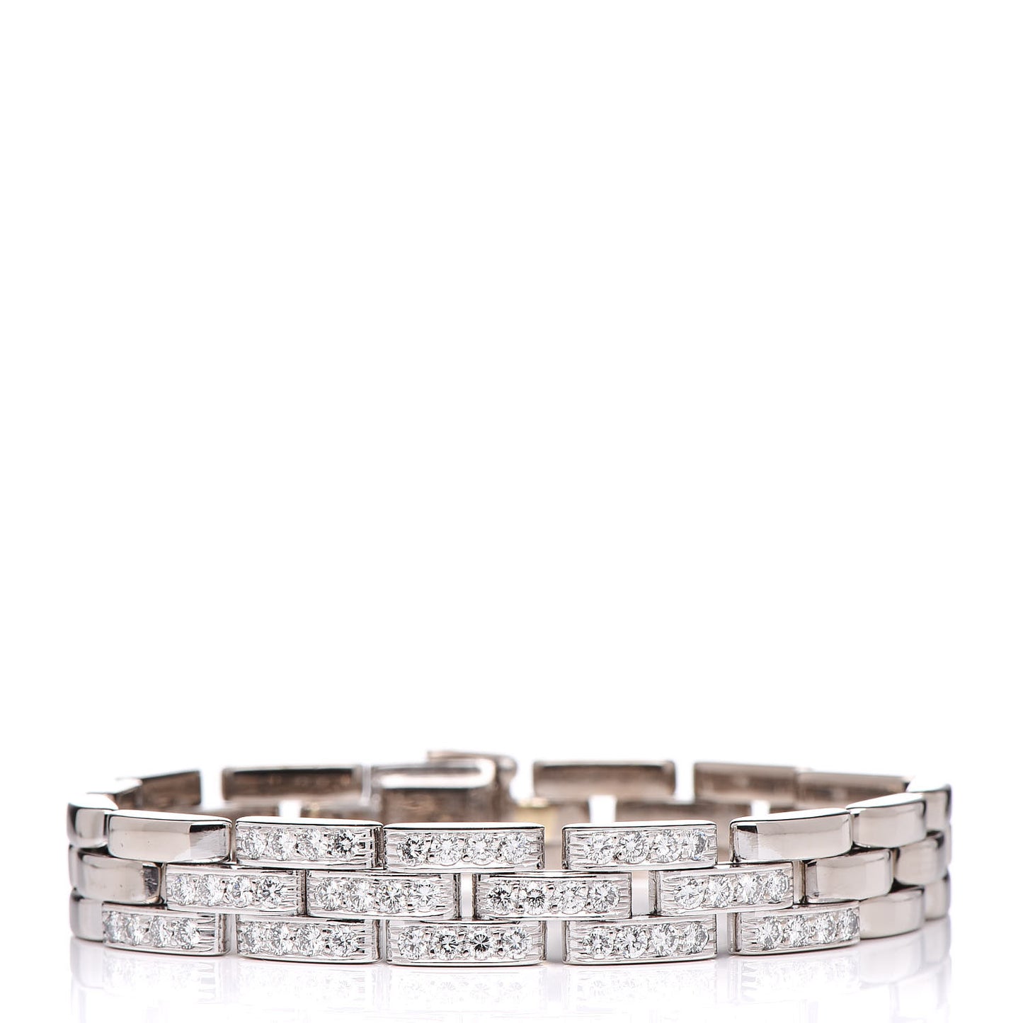 18K White Gold Diamond Maillon Panthere Link Bracelet