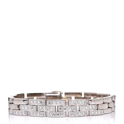 Cartier 18K White Gold Diamond Maillon Panthere Link Bracelet 1 of 5