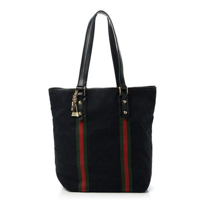 Gucci Monogram Web Jolicoeur Vertical Shopping Tote Black 1 of 11