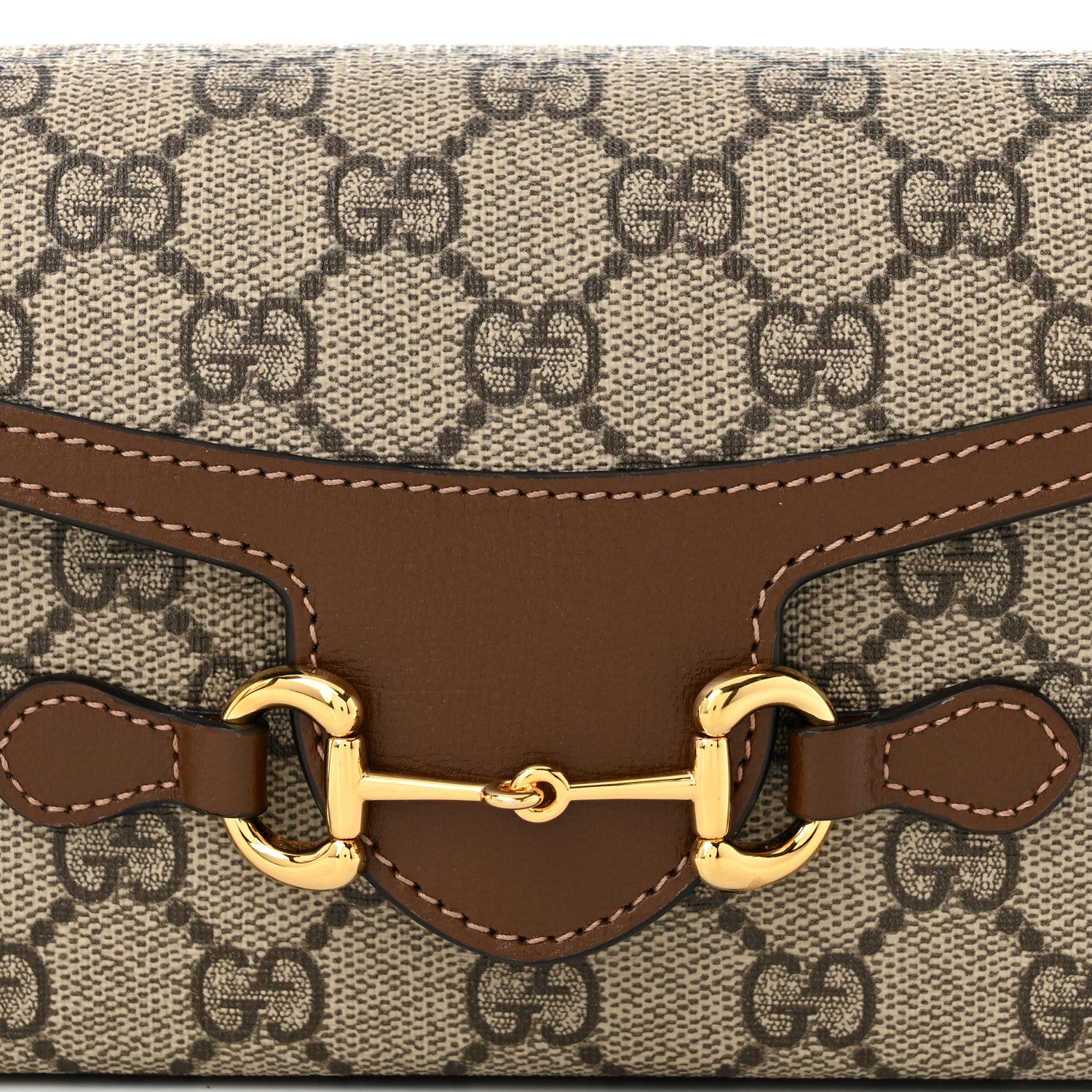 Gucci GG Supreme Monogram Mini Horsebit 1955 Shoulder Bag Beige Brown Sugar 8 of 10