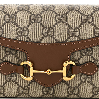 Gucci GG Supreme Monogram Mini Horsebit 1955 Shoulder Bag Beige Brown Sugar 8 of 10