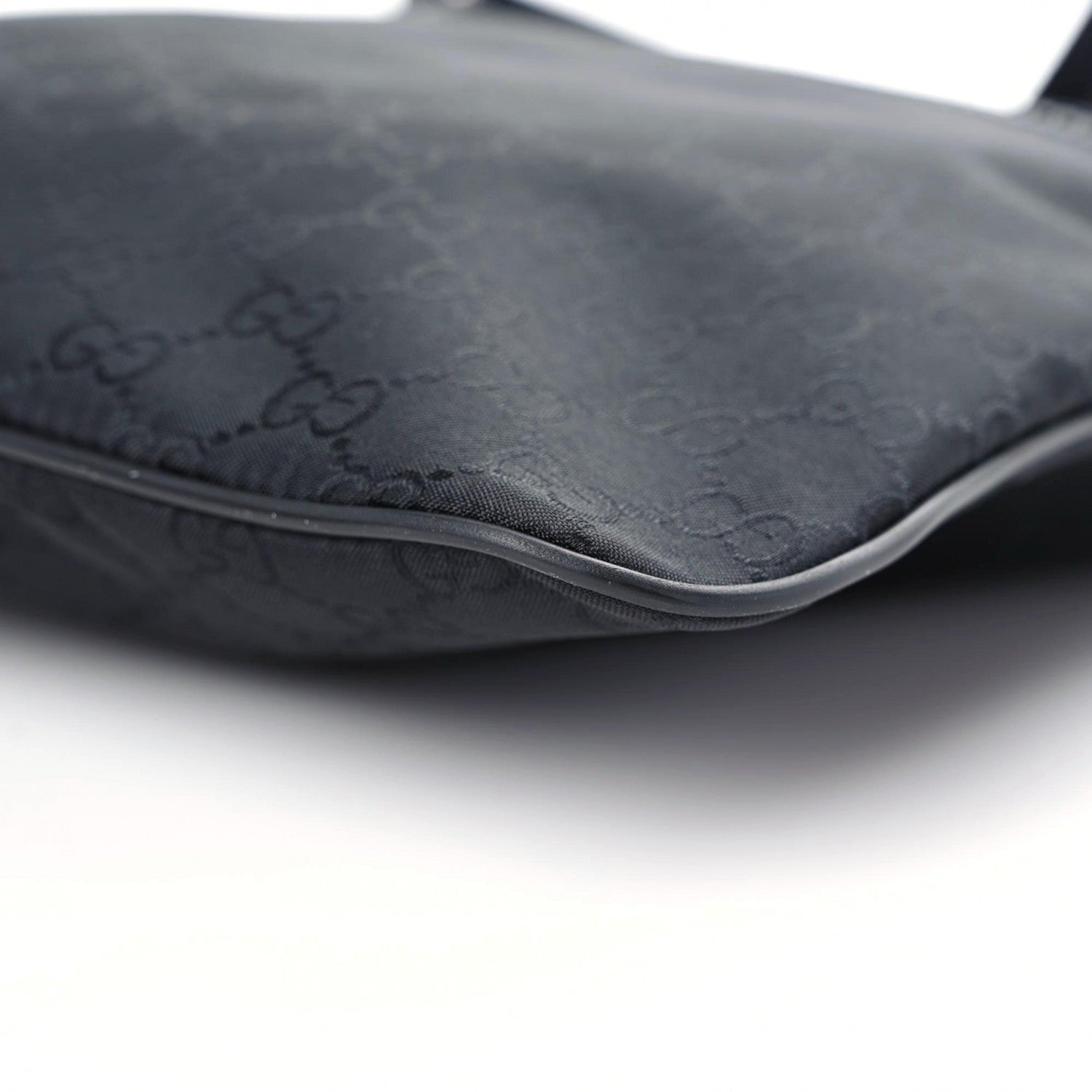 Gucci Nylon Monogram Medium Flat Messenger Bag Black 9 of 10