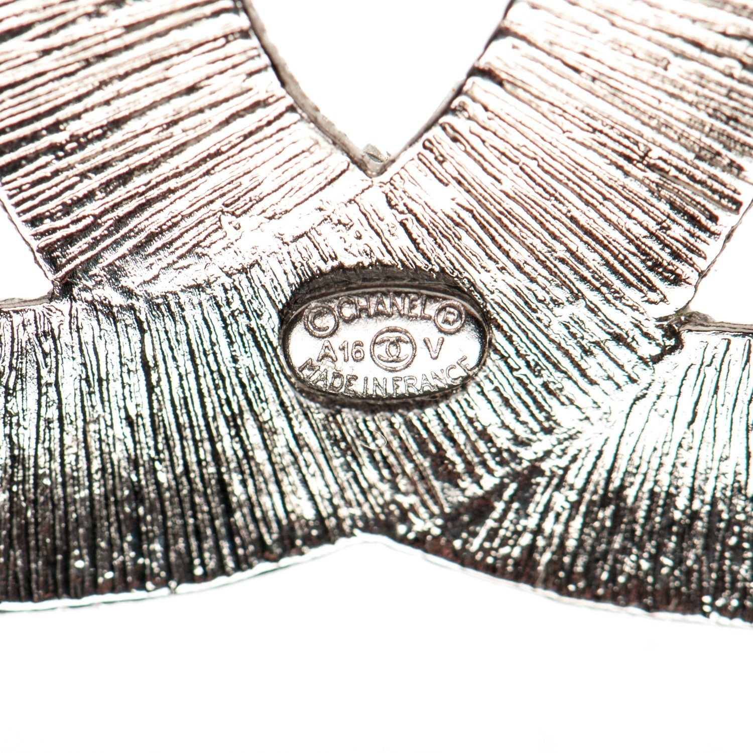 Chanel Baguette Crystal CC Brooch Silver 5 of 5