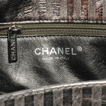 Chanel Striped Accordion Reissue 2.55 Flap Dark Silver 6 of 8