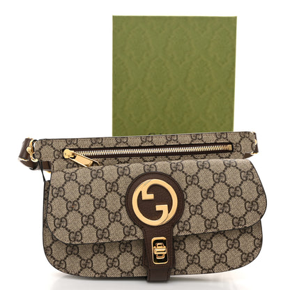 Gucci GG Supreme Monogram Textured Dollar Calfskin Blondie Belt Bag Beige Ebony New Acero 12 of 12