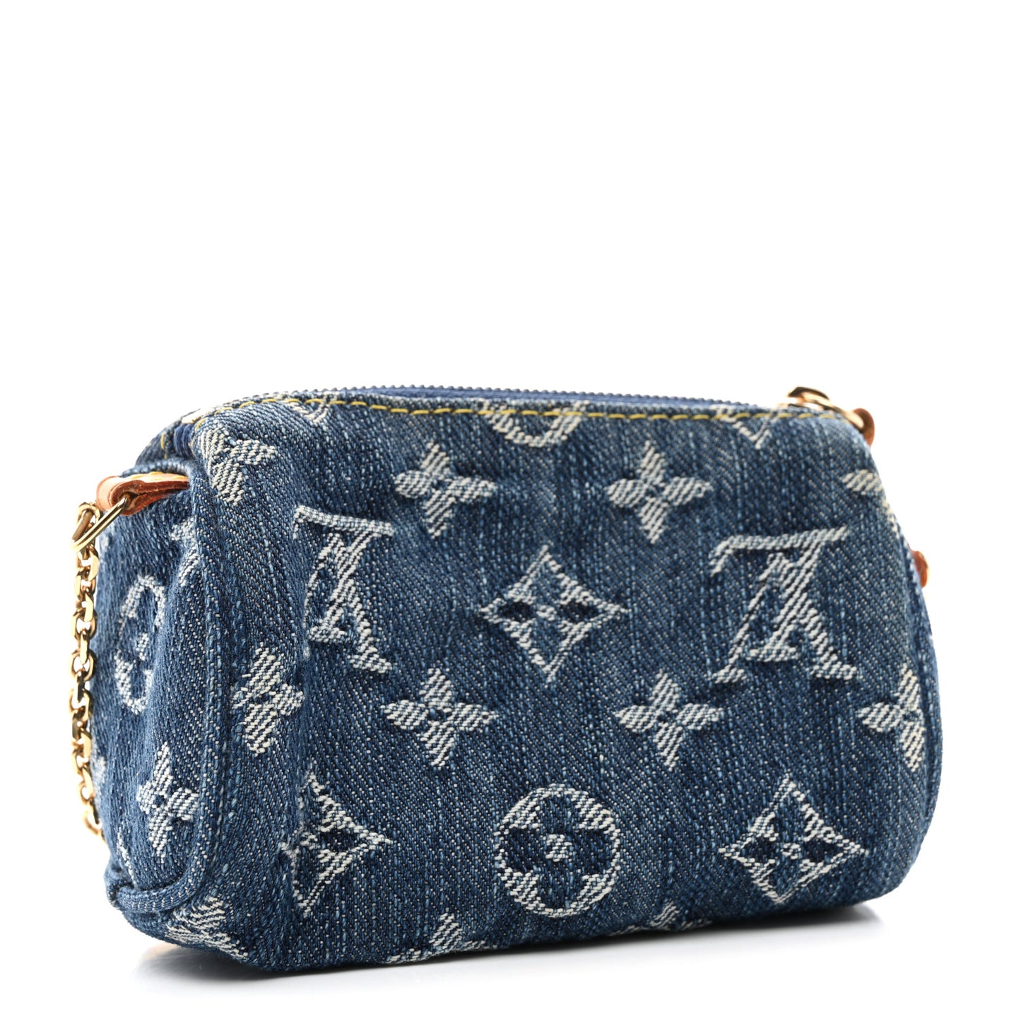 Monogram Denim Pochette Speedy PM Key Holder Blue