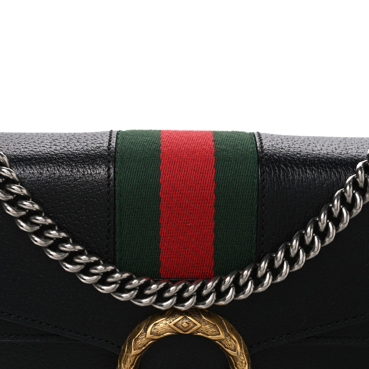Gucci Calfskin Web Small Dionysus Shoulder Bag Black 8 of 10