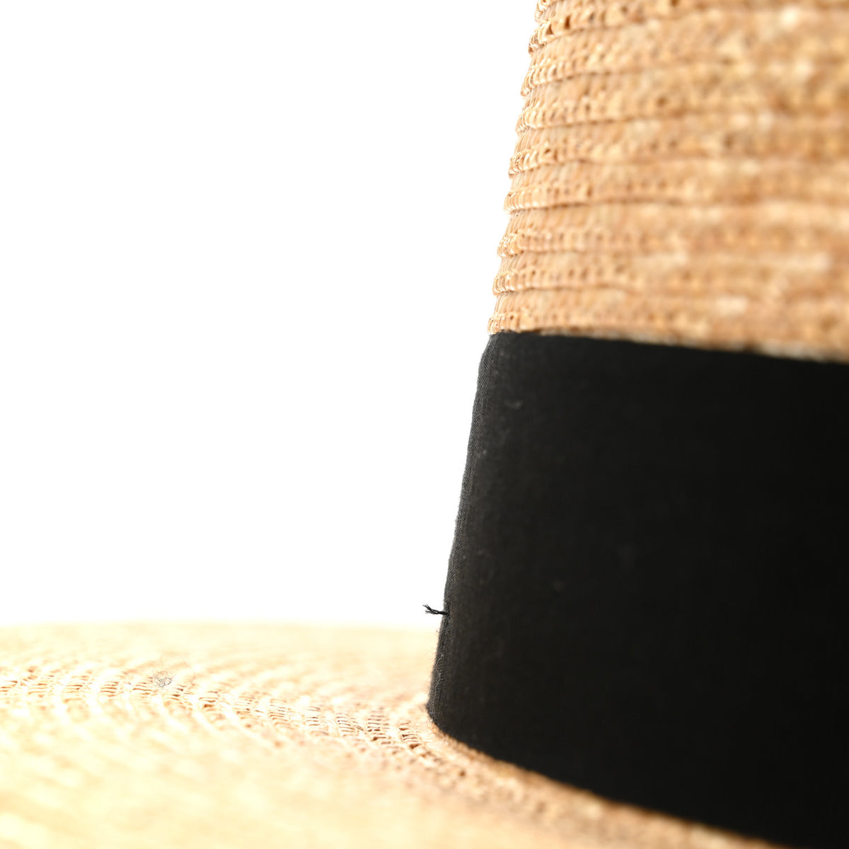 Glittered Straw Grosgrain Wide Brim Hat XL Gold Black