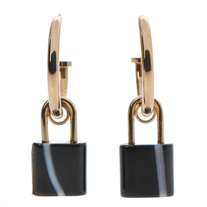 Louis Vuitton Resin Padlock Hoop Earrings Black 1 of 7
