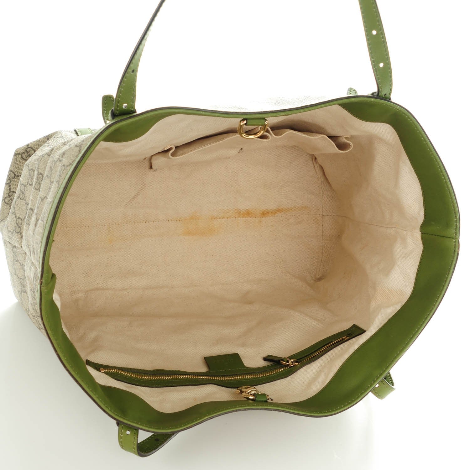 Gucci GG Supreme Monogram Medium Nice Tote Green 5 of 8