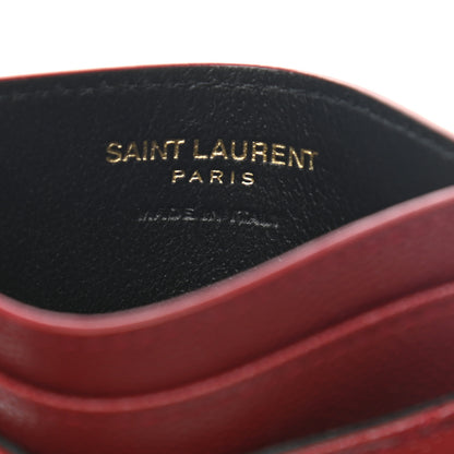 Saint Laurent Grain De Poudre Matelasse Chevron Monogram Credit Card Case Palissandre 7 of 8