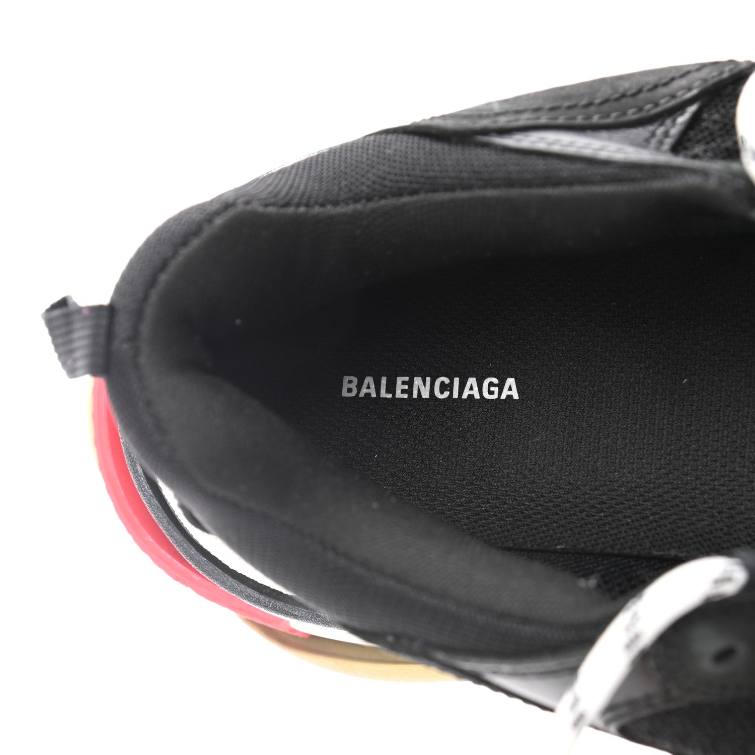 Balenciaga Fabric Mesh Washed Effect Mens Triple S Sneakers 41 Black Red 7 of 8