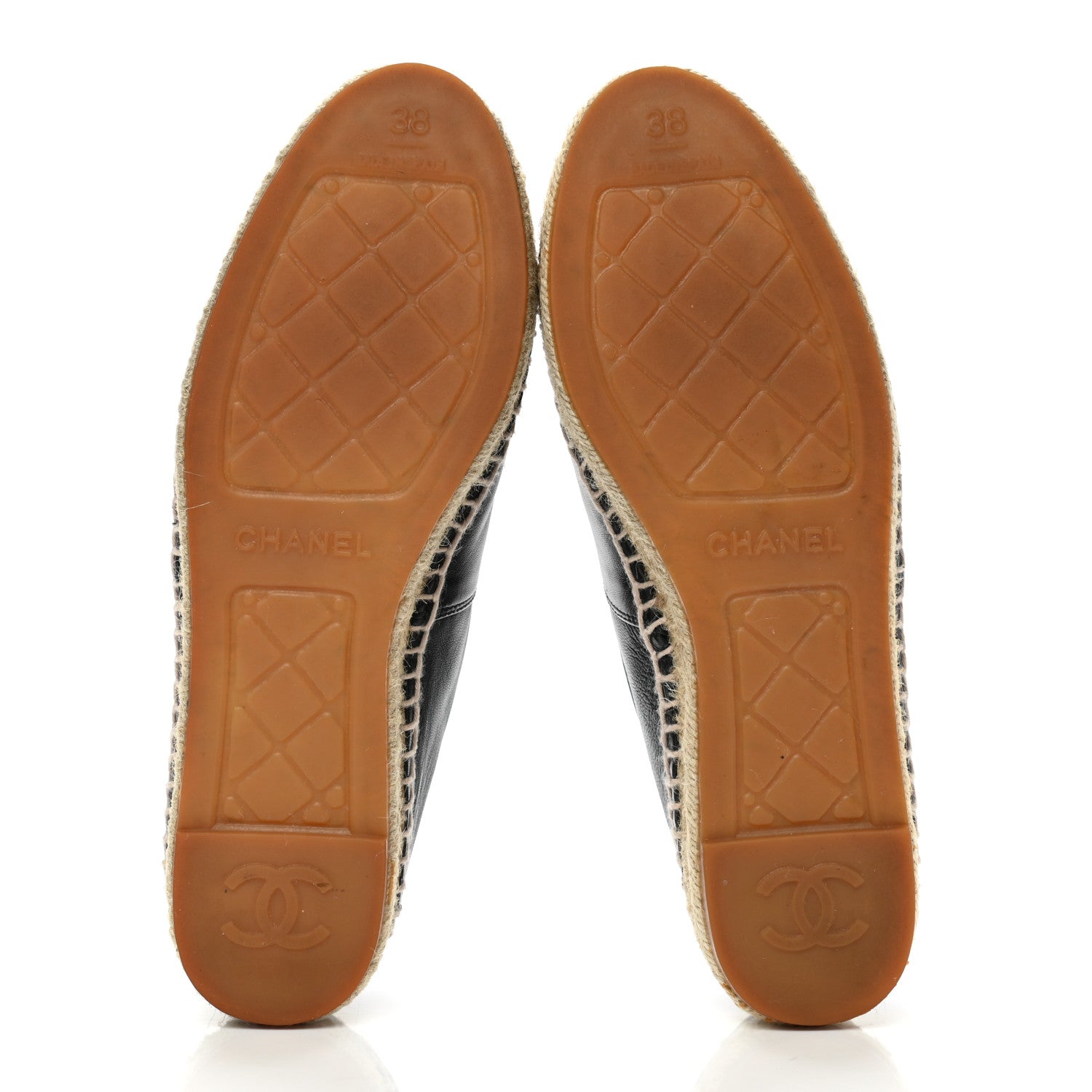 Chanel Lambskin CC Espadrilles 38 Black 5 of 12