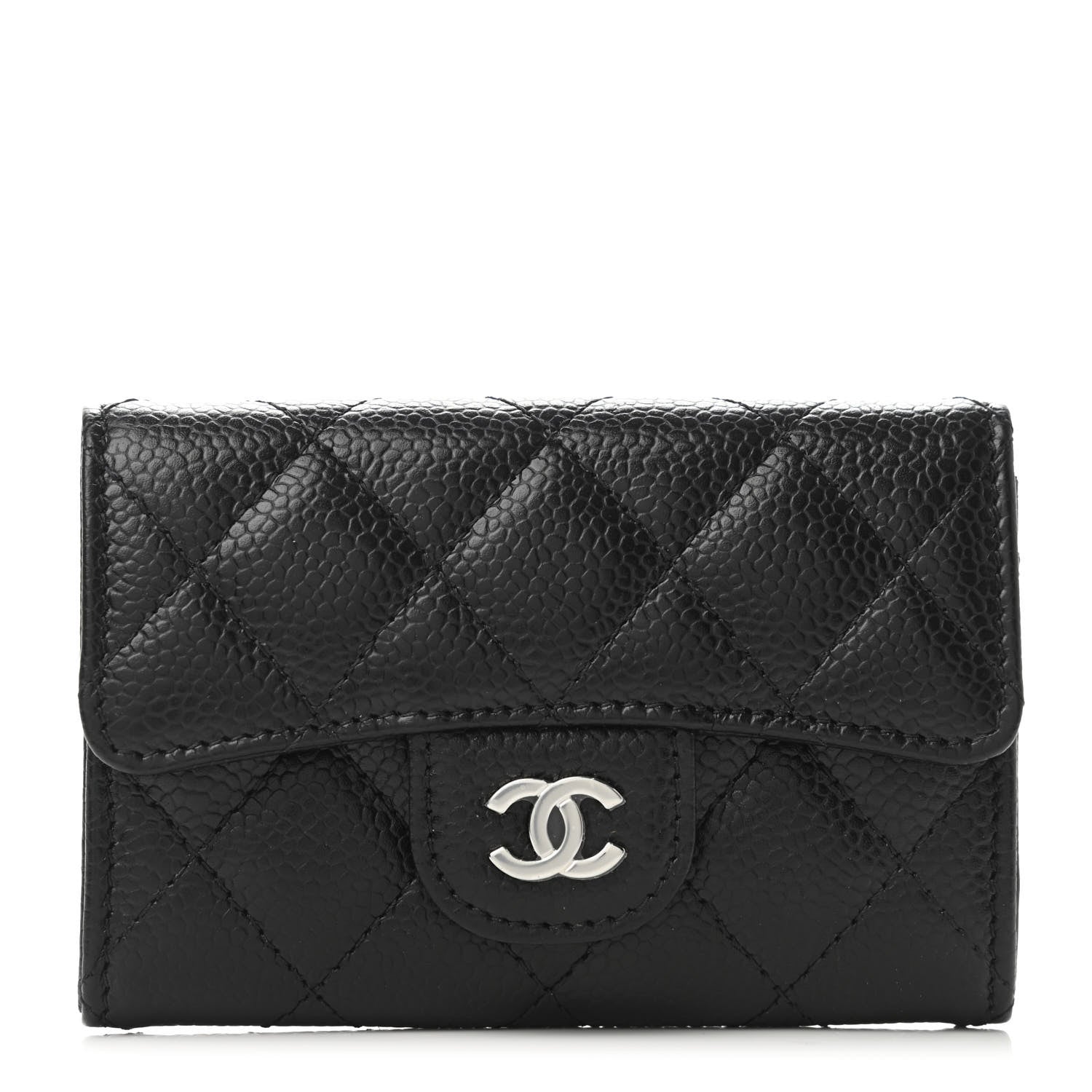 Chanel Caviar Quilted Flap Card Holder Wallet Black 1 of 4